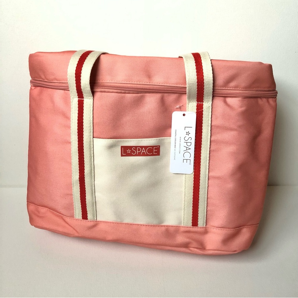 NWT L*Space Coral Pink Coastal Insulated Cooler Tote Bag Beach Coastal Vacation